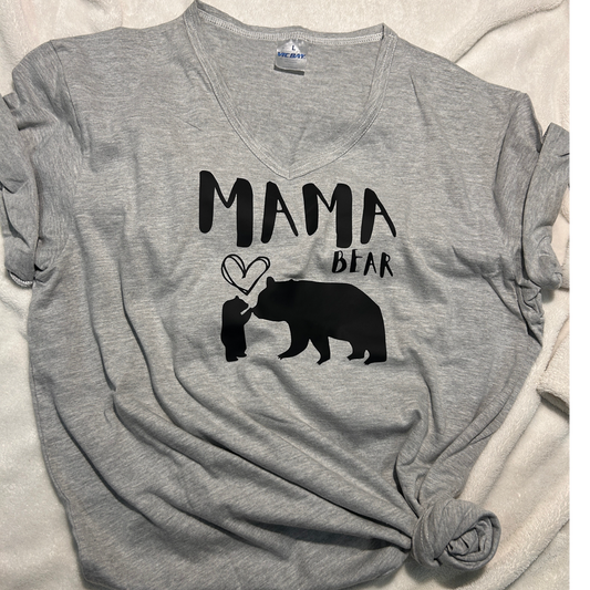 Grey Short sleeve - Mama Bear T shirt